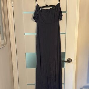 Go Couture Charcoal Off-Shoulder Maxi Dress